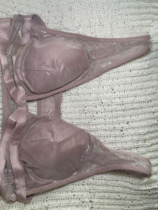 Victoria's Secret Other - Sheer Shimmer Triangle Bralette in Dusty Rose